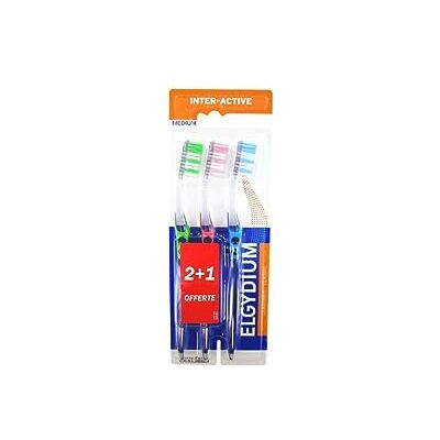 Elgydium Inter-Active Spazzolino da denti medio, confezione da 3 Elgydium Inter-Active Spazzolino da denti medio, confezione da 3