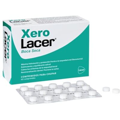 Lacer XERO Bocca secca, 60 compresse per succhiare, sollievo dalla secchezza orale, rinfresca la bocca, rimineralizza lo smalto, rafforza le gengive, riequilibra la flora batterica Lacer XERO Bocca secca, 60 compresse per succhiare, sollievo dalla secchezza orale, rinfresca la bocca, rimineralizza lo smalto, rafforza le gengive, riequilibra la flora batterica