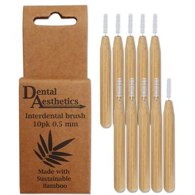 Dental Aesthetics Spazzole interdentali in bambù, manico in bambù, ecologico, confezione da 10 (0,5 mm) Dental Aesthetics Spazzole interdentali in bambù, manico in bambù, ecologico, confezione da 10 (0,5 mm)