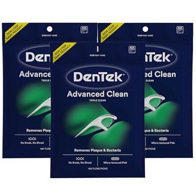 Dentek Triple Clean Plettri per filo interdentale, 3 pezzi Dentek Triple Clean Plettri per filo interdentale, 3 pezzi