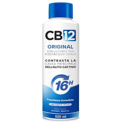 CB12 Original Collutorio, Protezione Alito Cattivo 16 Ore, 520 ml CB12 Original Collutorio, Protezione Alito Cattivo 16 Ore, 520 ml