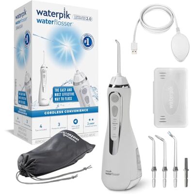 Waterpik Cordless Advanced, Idropulsore Dentale Portatile, Bianco Waterpik Cordless Advanced, Idropulsore Dentale Portatile, Bianco