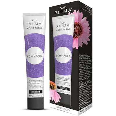 PIUMA Dentifricio Sbiancante Professionale con Echinacea per Denti Bianchi, Sbiancante Denti con Menta Dolce, Dentifricio Naturale in Packaging Riciclabile 75 ml PIUMA Dentifricio Sbiancante Professionale con Echinacea per Denti Bianchi, Sbiancante Denti con Menta Dolce, Dentifricio Naturale in Packaging Riciclabile 75 ml