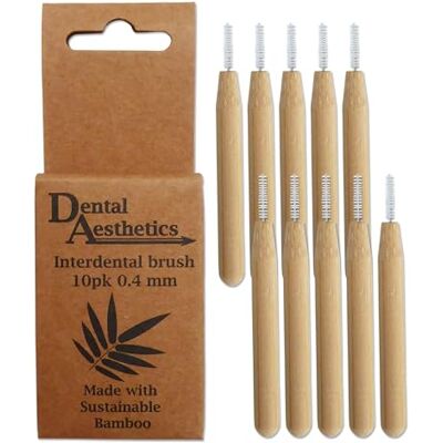 Dental Aesthetics Spazzole interdentali in bambù, manico in bambù, ecologico, confezione da 10 (0,4 mm) Dental Aesthetics Spazzole interdentali in bambù, manico in bambù, ecologico, confezione da 10 (0,4 mm)