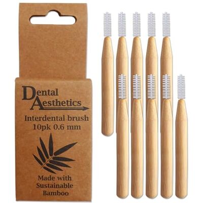 Dental Aesthetics Spazzole interdentali in bambù, manico in bambù, ecologico, confezione da 10 (0,6 mm) Dental Aesthetics Spazzole interdentali in bambù, manico in bambù, ecologico, confezione da 10 (0,6 mm)