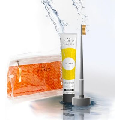 PIUMA Care Set Regalo per Lei Cura Orale con Vitamina C, Grigio – Dentifricio Sbiancante e Spazzolino Denti Bianchi con Setole Attive, Supporto Calendario – Design Italiano PIUMA Care Set Regalo per Lei Cura Orale con Vitamina C, Grigio – Dentifricio Sbiancante e Spazzolino Denti Bianchi con Setole Attive, Supporto Calendario – Design Italiano