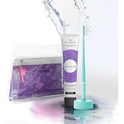 PIUMA Care Set Regalo Cura Orale con Echinacea, Verde – Dentifricio Sbiancante e Spazzolino Denti Bianchi con Setole Attive, Supporto Calendario e Pochette Elegante – Design Italiano PIUMA Care Set Regalo Cura Orale con Echinacea, Verde – Dentifricio Sbiancante e Spazzolino Denti Bianchi con Setole Attive, Supporto Calendario e Pochette Elegante – Design Italiano