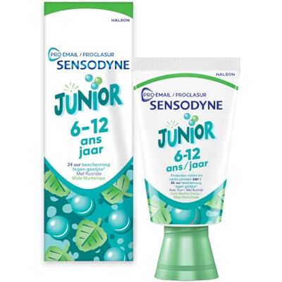 Sensodyne Dentifricio Bambino Pro-Email Junior 6/12 Anni Protegge contro le carie per 24 ore Rafforza lo smalto morbido Gusto menta dolce 50 ml Sensodyne Dentifricio Bambino Pro-Email Junior 6/12 Anni Protegge contro le carie per 24 ore Rafforza lo smalto morbido Gusto menta dolce 50 ml