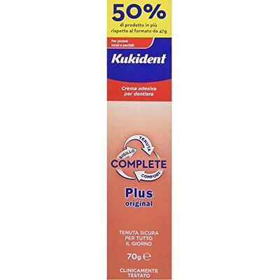 Procter & Gamble KIT 2 CONFEZIONI da 70g Kukident Complete Crema Adesiva per Dentiera Plus Original protesi Procter & Gamble KIT 2 CONFEZIONI da 70g Kukident Complete Crema Adesiva per Dentiera Plus Original protesi