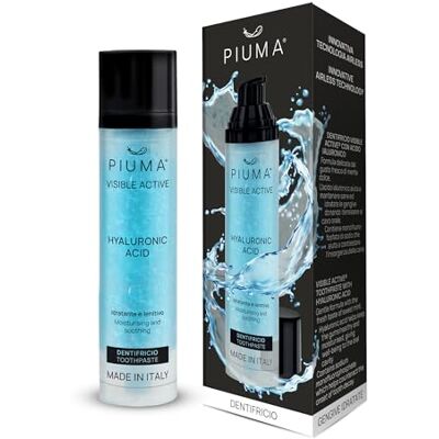 PIUMA Dentifricio Sbiancante Professionale con Acido Ialuronico per Denti Bianchi, Sbiancante Denti con Menta Dolce, Dentifricio Naturale in Packaging Riciclabile 50 ml PIUMA Dentifricio Sbiancante Professionale con Acido Ialuronico per Denti Bianchi, Sbiancante Denti con Menta Dolce, Dentifricio Naturale in Packaging Riciclabile 50 ml