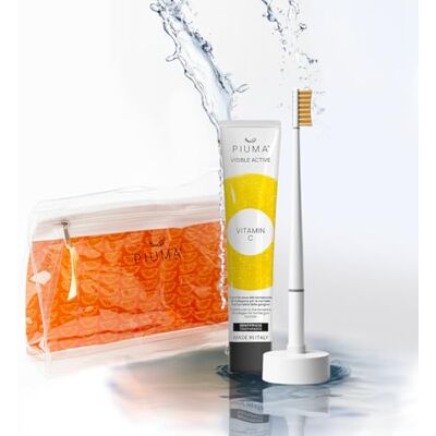 PIUMA Care Set Regalo per Lei Cura Orale con Vitamina C, Bianco – Dentifricio Sbiancante e Spazzolino Denti Bianchi con Setole Attive, Supporto Calendario e Pochette Elegante – Design Italiano PIUMA Care Set Regalo per Lei Cura Orale con Vitamina C, Bianco – Dentifricio Sbiancante e Spazzolino Denti Bianchi con Setole Attive, Supporto Calendario e Pochette Elegante – Design Italiano