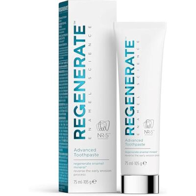 Regenerate Dentifricio Avanzato per Rigenerare lo Smalto Dentale, con Tecnologia NR-5, Aiuta a Rinforzare e Ripristinare il Bianco Naturale, 75 ml Regenerate Dentifricio Avanzato per Rigenerare lo Smalto Dentale, con Tecnologia NR-5, Aiuta a Rinforzare e Ripristinare il Bianco Naturale, 75 ml