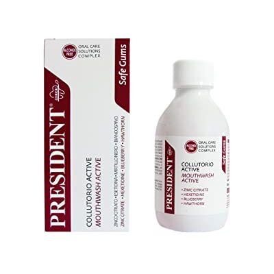 President COLLUTORIO ACTIVE Contrasta infiammazioni e sanguinamento gengivali e la formazione della placca Senza Alcool 200 ml President COLLUTORIO ACTIVE Contrasta infiammazioni e sanguinamento gengivali e la formazione della placca Senza Alcool 200 ml