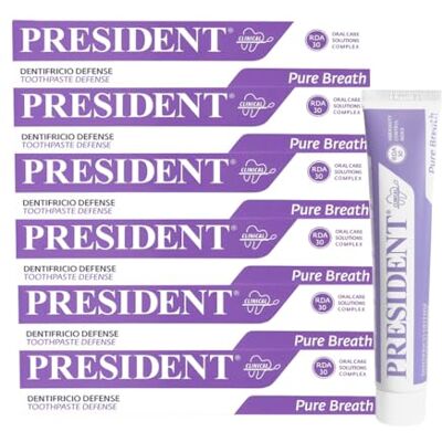 President KIT 6 DENTIFRICIO DEFENSE Antiplacca, Antibatterico, Antialitosi. Ideale per contrstare l'alito cattivo e come mantenimento dopo trattamenti d’urto alla Clorexidina. RDA 30. 6x75 ml President KIT 6 DENTIFRICIO DEFENSE Antiplacca, Antibatterico, Antialitosi. Ideale per contrstare l'alito cattivo e come mantenimento dopo trattamenti d’urto alla Clorexidina. RDA 30. 6x75 ml