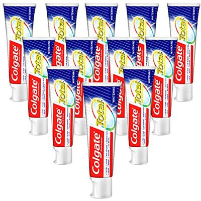 Colgate Dentifricio Total Plus Healthy White, 12 x 75 ml, protezione superiore per denti, lingua, guance e gengive Colgate Dentifricio Total Plus Healthy White, 12 x 75 ml, protezione superiore per denti, lingua, guance e gengive