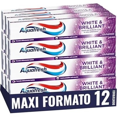 Aquafresh White & Brilliant Dentifricio Sbiancante, 12 x 75 ml Aquafresh White & Brilliant Dentifricio Sbiancante, 12 x 75 ml