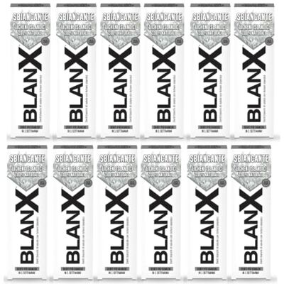 BLANX Dentifricio Sbiancante 75ml x 12, con Licheni Islandici 100% Naturali, Effetto Batteriostatico, Anti-Placca e Anti-Macchia, Dentifricio per Rinforzare lo Smalto, Vegan Friendly BLANX Dentifricio Sbiancante 75ml x 12, con Licheni Islandici 100% Naturali, Effetto Batteriostatico, Anti-Placca e Anti-Macchia, Dentifricio per Rinforzare lo Smalto, Vegan Friendly