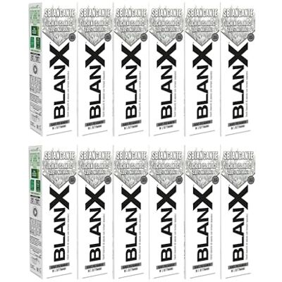 BLANX Dentifricio Sbiancante 75ml x 12, con Licheni Islandici 100% Naturali, Effetto Batteriostatico, Anti-Placca e Anti-Macchia, Dentifricio per Rinforzare lo Smalto, Vegan Friendly BLANX Dentifricio Sbiancante 75ml x 12, con Licheni Islandici 100% Naturali, Effetto Batteriostatico, Anti-Placca e Anti-Macchia, Dentifricio per Rinforzare lo Smalto, Vegan Friendly