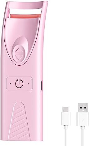 Shark Piegaciglia Elettrico, Piegaciglia Riscaldato Mini Ricaricabile Senza Pizzicare Professionale Riscaldamento Rapido Un Regalo Perfetto per le Donne, Heated-Eyelash-Curler (rosa)