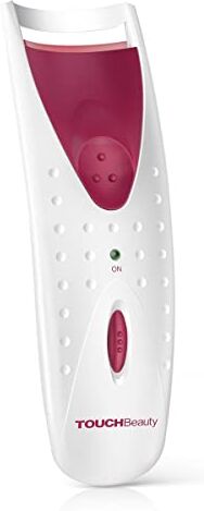 TOUCHBeauty Piegaciglia Riscaldato, Piegaciglia Elettrico Professionale,con Cuscinetti Riscaldanti Intelligenti in Silicone,Ciglia Curve di Lunga Durata,Funzionamento a Batteria AG-2003R(Rosso)