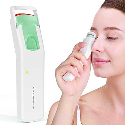 TOUCHBeauty Piegaciglia Riscaldato Elettrico,Formatore Ciglia Elettrico con Cuscinetto Riscaldamento In Silicone,Strumento di Trucco Ciglia Naturale Veloce e Durevole per Le Donne AG-9906, Verde