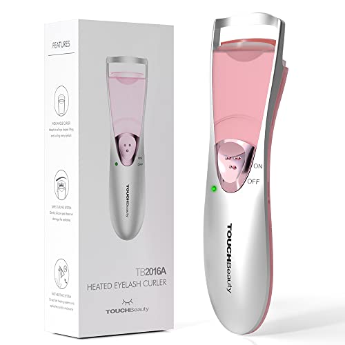 TOUCHBeauty Piegaciglia Riscaldato,  Elettrico Piegaciglia Con Pad in Silicone Riscaldato, Arricciati in Pochi Secondi, Naturali a Lunga Durata, Portatile e Facile da Usare