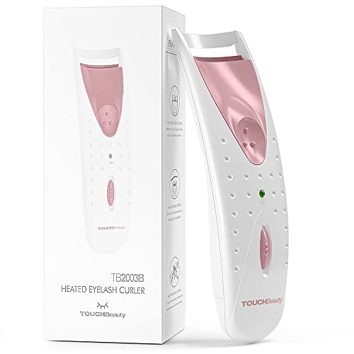 TOUCHBeauty Piegaciglia Elettrico,Piegaciglia Riscaldato,Strumento Professionale per il Trucco con Cuscinetti Riscaldanti Intelligente in Silicone (Rosa)