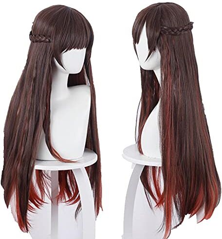 RONGYEDE Parrucche Anime Noleggio Fidanzata Mizuhara Chizuru Cosplay Red Gradient Parrucca Anime per capelli sintetici resistenti al calore Halloween