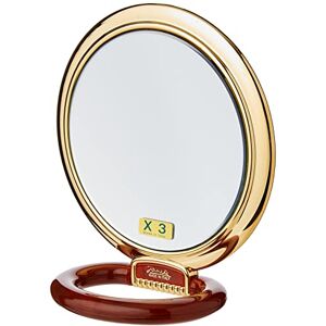 Jäneke Specchio Make-Up Da Tavolo Dorato E Tartaruga, Con Ingrandimento 3X, Diametro Cm 13 Jäneke Specchio Make-Up Da Tavolo Dorato E Tartaruga, Con Ingrandimento 3X, Diametro Cm 13