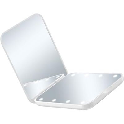 Navna Design pieghevole per il trucco con ingrandimento 2x e luce LED naturale per un controllo cosmetico preciso con luce LED Navna Design pieghevole per il trucco con ingrandimento 2x e luce LED naturale per un controllo cosmetico preciso con luce LED