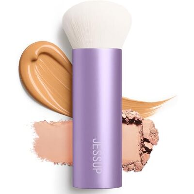 Jessup Grande pennello fondotinta Kabuki morbido e denso AS004 Cruelty free, fibre sintetiche ad alta densità, uso liquido crema e polvere, sfumatura uniforme naturale Jessup Grande pennello fondotinta Kabuki morbido e denso AS004 Cruelty free, fibre sintetiche ad alta densità, uso liquido crema e polvere, sfumatura uniforme naturale
