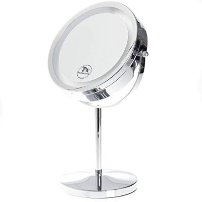 TUKA-i-AKUT TUKA LED Specchio per Trucco Senza Fili, 7x ingrandimento, Doppio Specchio Illuminato al rasatura/make-up, Cosmetico Specchio con Luci, 2 facciate: normale e ingrandimento, TUKA-i-AKUT TUKA LED Specchio per Trucco Senza Fili, 7x ingrandimento, Doppio Specchio Illuminato al rasatura/make-up, Cosmetico Specchio con Luci, 2 facciate: normale e ingrandimento,