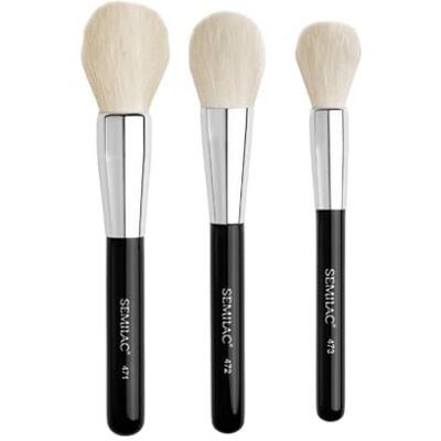 Semilac Set di pennelli per trucco di alta qualità per polvere e contorno, pennello viso 471, 472, 473 Semilac Set di pennelli per trucco di alta qualità per polvere e contorno, pennello viso 471, 472, 473