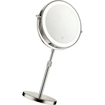 yanwuwa Specchio per trucco illuminato a LED con altezza e lato di ingrandimento per cosmetici impeccabili con specchio di trucco con luce yanwuwa Specchio per trucco illuminato a LED con altezza e lato di ingrandimento per cosmetici impeccabili con specchio di trucco con luce