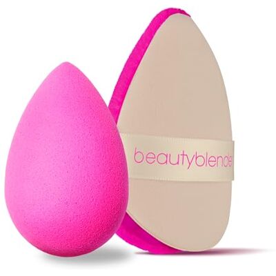 BeautyBlender Perfect Finish Duo – spugna originale rosa & Power Pocket Puff – per trucco liquido e cipria, finitura aerografo impeccabile, riutilizzabile, vegano e senza lattice BeautyBlender Perfect Finish Duo – spugna originale rosa & Power Pocket Puff – per trucco liquido e cipria, finitura aerografo impeccabile, riutilizzabile, vegano e senza lattice