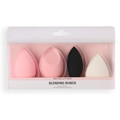 Revolution Beauty London Revolution The Blending Bunch Makeup Sponge Set, Spugne Trucco Lavabili & Riutilizzabili, Forme & Dimensioni Assortite, Confezione da 4 Revolution Beauty London Revolution The Blending Bunch Makeup Sponge Set, Spugne Trucco Lavabili & Riutilizzabili, Forme & Dimensioni Assortite, Confezione da 4