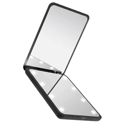 Navna Design pieghevole per il trucco con ingrandimento 2x e luce LED naturale per un controllo cosmetico preciso con luce LED Navna Design pieghevole per il trucco con ingrandimento 2x e luce LED naturale per un controllo cosmetico preciso con luce LED