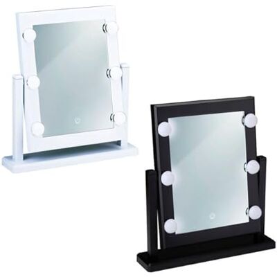 Touch of Beauty Specchio per trucco luminoso, specchio a LED, specchio luminoso, inclinabile a 180 gradi, specchio per il trucco con illuminazione a LED, bianco o nero casuale Touch of Beauty Specchio per trucco luminoso, specchio a LED, specchio luminoso, inclinabile a 180 gradi, specchio per il trucco con illuminazione a LED, bianco o nero casuale