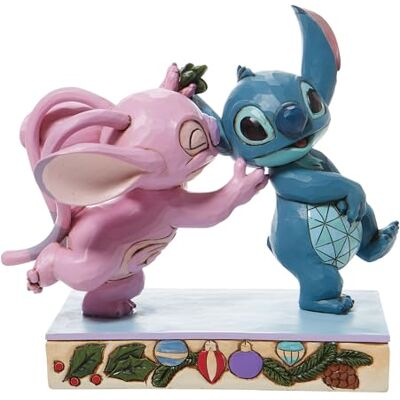 Enesco Disney Traditions Statuetta con vischio e angelo Enesco Disney Traditions Statuetta con vischio e angelo