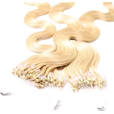 hair2heart 25 x 1g Microring Loop Extension Capelli Veri 50cm Ondulato, Colore #22 Biondo Chiaro hair2heart 25 x 1g Microring Loop Extension Capelli Veri 50cm Ondulato, Colore #22 Biondo Chiaro