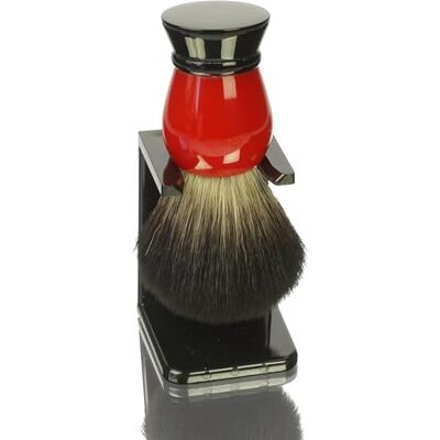 Fantasia Porta pennello da barba, plastica nera con pennello da barba, rosso/nero, capelli sintetici Fantasia Porta pennello da barba, plastica nera con pennello da barba, rosso/nero, capelli sintetici