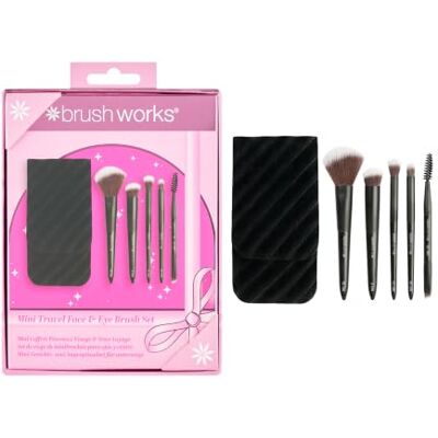 Brushworks Mini Travel Face & Eye Brush Set Brushworks Mini Travel Face & Eye Brush Set