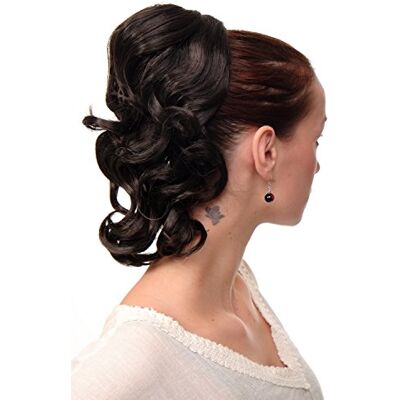 WIG ME UP JL-3023-4 Toupet/Coda di cavallo Ondulato Mezza Lunghezza (35 cm) +1 fermacapelli a pettine& sezione elastica Color Cioccolato Castano scuro WIG ME UP JL-3023-4 Toupet/Coda di cavallo Ondulato Mezza Lunghezza (35 cm) +1 fermacapelli a pettine& sezione elastica Color Cioccolato Castano scuro
