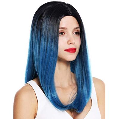 WIG ME UP 1362-4330/2913 Parrucca donna Lunga Liscia Riga in mezzo Ombre hair Nero Blu WIG ME UP 1362-4330/2913 Parrucca donna Lunga Liscia Riga in mezzo Ombre hair Nero Blu