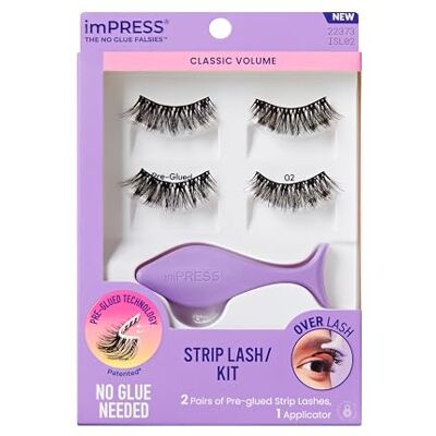 Kiss imPRESS Kit di nastri per ciglia autoadesive, Classic Wispy, 2 paia di ciglia autoadesive Kiss imPRESS Kit di nastri per ciglia autoadesive, Classic Wispy, 2 paia di ciglia autoadesive