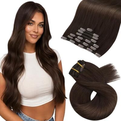 Moresoo Extension Capelli Veri Clip Marrone Invisibili #4 55cm 120g 7pz Volume Istantaneo, Lavorazione Superiore, Look Elegante, Base In Tessuto, Clip Sicure Moresoo Extension Capelli Veri Clip Marrone Invisibili #4 55cm 120g 7pz Volume Istantaneo, Lavorazione Superiore, Look Elegante, Base In Tessuto, Clip Sicure