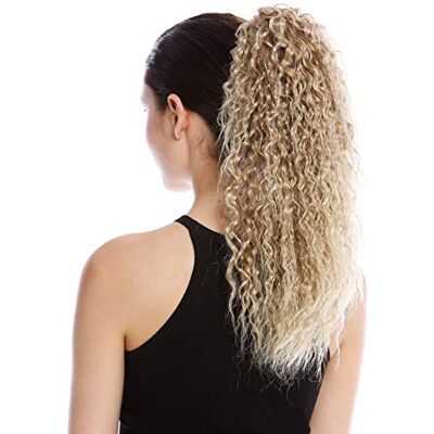 WIG ME UP N609-V-16T22 Toupet Coda di cavallo Lunghi Voluminosi Ricci Ricci crespi Afro Kinks Biondo Biondo chiaro Mèches 45 cm WIG ME UP N609-V-16T22 Toupet Coda di cavallo Lunghi Voluminosi Ricci Ricci crespi Afro Kinks Biondo Biondo chiaro Mèches 45 cm