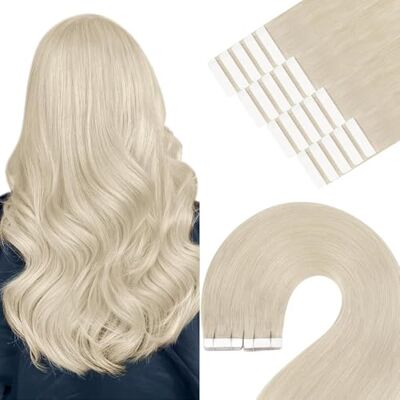 YoungSee Extension Capelli Veri Biadesivo 40 cm Biondo Platino 20pcs Extension Biadesive Capelli Veri Lisci Remy Extensions Adesive Biondi Extensions Adesive Capelli Umani Tape in Human Hair 50g #60 YoungSee Extension Capelli Veri Biadesivo 40 cm Biondo Platino 20pcs Extension Biadesive Capelli Veri Lisci Remy Extensions Adesive Biondi Extensions Adesive Capelli Umani Tape in Human Hair 50g #60