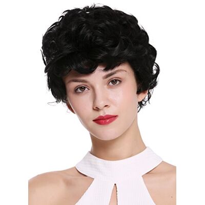 WIG ME UP DW-2740-1 Parrucca Donna Corta Ricci Riccia Nero WIG ME UP DW-2740-1 Parrucca Donna Corta Ricci Riccia Nero