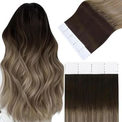 Easyouth Extension Capelli Veri Biadesivo Invisibile Marrone Ombre Adesive Extension Capelli Umani Marrone Scuro Balayage Biondo Cenere Extension Biadesive Capelli Remy 35 cm 40g 20Pz Easyouth Extension Capelli Veri Biadesivo Invisibile Marrone Ombre Adesive Extension Capelli Umani Marrone Scuro Balayage Biondo Cenere Extension Biadesive Capelli Remy 35 cm 40g 20Pz
